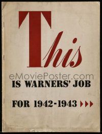 6x051 WARNER BROS 1942-43 9x12 studio brochure '42 Yankee Doodle Dandy, Now Voyager, Bogart & more!