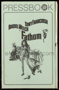 6x542 FATHOM pressbook '67 art of sexy nearly-naked Raquel Welch in skydiving harness!