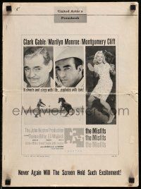 6x727 MISFITS pressbook '61 Huston, Clark Gable, Marilyn Monroe, Montgomery Clift, Hirschfeld art!