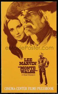 6x736 MONTE WALSH pressbook '70 great images of cowboy Lee Marvin & pretty Jeanne Moreau!