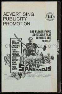 6x875 SPARTACUS pressbook R67 classic Stanley Kubrick & Kirk Douglas epic, cool gladiator art!