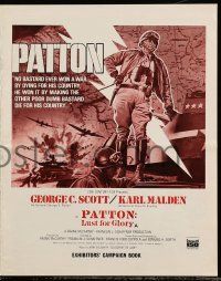 6x381 PATTON English pressbook '70 different art of General George C. Scott, World War II classic!