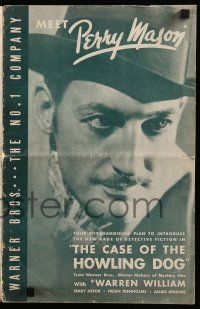6x481 CASE OF THE HOWLING DOG pressbook '34 Warren William as the first Perry Mason, ultra rare!
