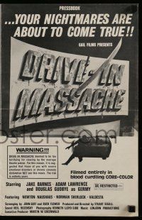 6x528 DRIVE-IN MASSACRE pressbook '76 deemed too terrifying for viewing by average theater patrons!