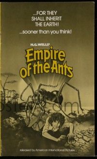 6x532 EMPIRE OF THE ANTS pressbook '77 H.G. Wells, great Drew Struzan art of monster attacking!