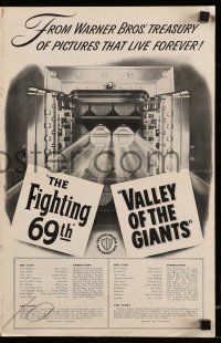 6x546 FIGHTING 69TH/VALLEY OF THE GIANTS pressbook '48 Warner Bros. pictures that live forever!