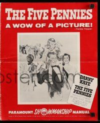 6x553 FIVE PENNIES pressbook '59 artwork of Danny Kaye, Louis Armstrong & Barbara Bel Geddes!