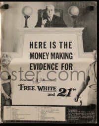 6x563 FREE, WHITE & 21 pressbook '63 interracial romance, Shock after Shock, bold beyond belief!