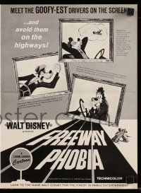 6x564 FREEWAY PHOBIA pressbook '65 Walt Disney cartoon, meet the Goofy-est drivers on the screen!