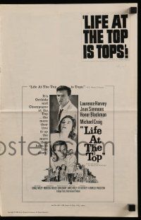 6x687 LIFE AT THE TOP pressbook '66 Laurence Harvey with sexy Jean Simmons & Honor Blackman!