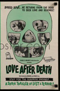 6x697 LOVE AFTER DEATH pressbook '68 buried alive, he returns from the dead to seek revenge!