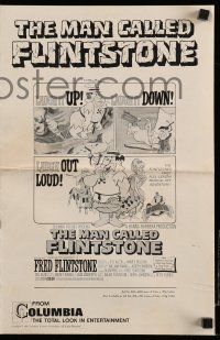 6x713 MAN CALLED FLINTSTONE pressbook '66 Hanna-Barbera, Fred, Barney, Wilma & Betty, spy spoof!