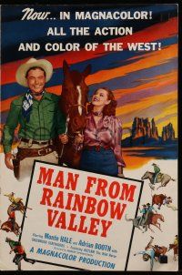 6x714 MAN FROM RAINBOW VALLEY pressbook '46 cowboy Monte Hale, pretty Adrian Booth!