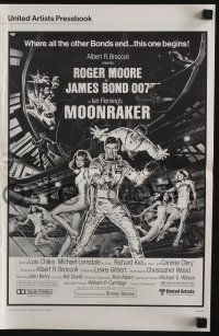 6x737 MOONRAKER pressbook '79 art of Roger Moore as James Bond & sexy space babes by Goozee!