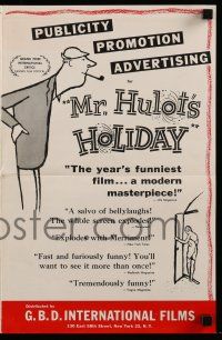 6x741 MR. HULOT'S HOLIDAY pressbook '54 Jacques Tati, Les vacances de M. Hulot