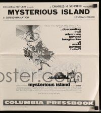 6x747 MYSTERIOUS ISLAND pressbook '61 Ray Harryhausen, Jules Verne, cool hot-air balloon art!