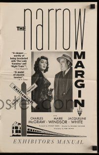 6x750 NARROW MARGIN pressbook '52 Richard Fleischer classic film noir, McGraw, Windsor!