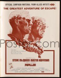 6x780 PAPILLON pressbook '73 great art of prisoners Steve McQueen & Dustin Hoffman by Tom Jung!