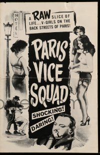 6x781 PARIS VICE SQUAD pressbook '51 a raw slice of life, V-girls on the back streets of Paris!