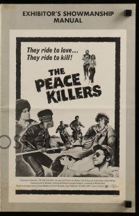 6x784 PEACE KILLERS pressbook '71 motorcycle biker gang rides to love & rides to kill!