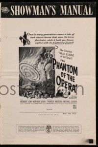 6x787 PHANTOM OF THE OPERA pressbook '62 Hammer horror, Herbert Lom, cool art by Reynold Brown!