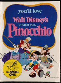 6x791 PINOCCHIO pressbook R78 Disney classic cartoon about a wooden boy who wants to be real!