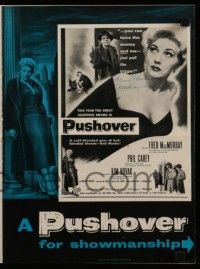6x801 PUSHOVER pressbook '54 Fred MacMurray can have sexiest Kim Novak if he pulls the trigger!