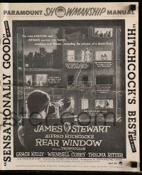 6x809 REAR WINDOW pressbook '54 Alfred Hitchcock, voyeur Jimmy Stewart & beautiful Grace Kelly!