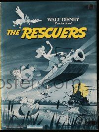 6x813 RESCUERS pressbook '77 Disney mystery adventure cartoon from the depths of Devil's Bayou!