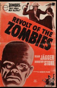 6x815 REVOLT OF THE ZOMBIES pressbook R47 cool artwork, they're not dead and they're not alive!
