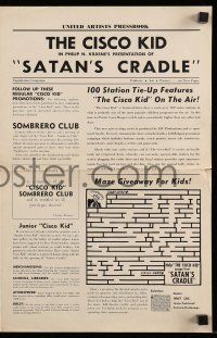 6x828 SATAN'S CRADLE pressbook '55 Duncan Renaldo as the Cisco Kid, Leo Carrillo, Ann Savage