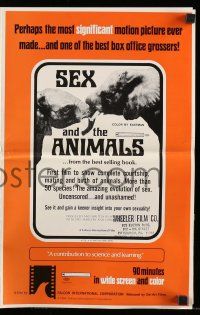 6x847 SEX & THE ANIMALS pressbook '69 the amazing evolution of sex, as explicit as nature itself!