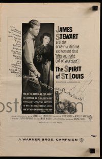 6x876 SPIRIT OF ST. LOUIS pressbook '57 James Stewart as Charles Lindbergh, Billy Wilder!