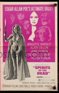 6x877 SPIRITS OF THE DEAD pressbook '69 Federico Fellini, Reynold Brown art of sexy Jane Fonda!