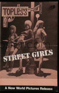 6x887 STREET GIRLS pressbook '75 classic sleazy art of hookers at intersection of Love St & John St!