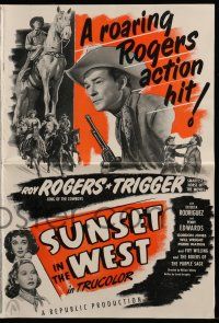 6x891 SUNSET IN THE WEST pressbook '50 Roy Rogers King of the Cowboys & Trigger + pretty Estelita!