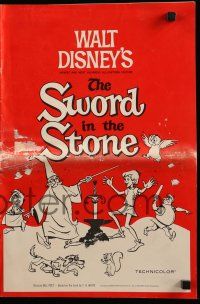 6x900 SWORD IN THE STONE pressbook '64 Disney's cartoon story of King Arthur & Merlin the Wizard!