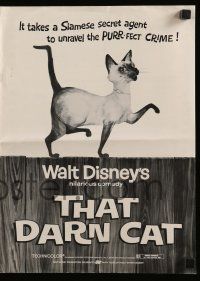 6x921 THAT DARN CAT pressbook R70s Hayley Mills & great art of Disney Siamese feline!