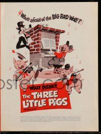 6x928 THREE LITTLE PIGS pressbook R68 Walt Disney cartoon of the classic fairy tale!