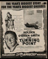 6x951 TURNING POINT pressbook '52 William Holden, Alexis Smith, William Dieterle film noir!