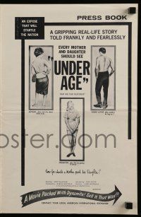 6x955 UNDER AGE pressbook '64 mother lets her 14 year-old have sex and she's charged with rape!