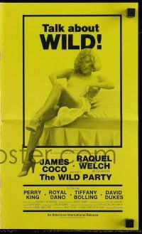 6x983 WILD PARTY pressbook '75 different image of super sexy Raquel Welch, talk about wild!