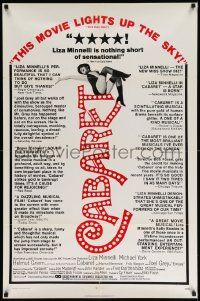 6y121 CABARET reviews 1sh '72 Liza Minnelli in Nazi Germany, by Bob Fosse, Joseph Caroff art!