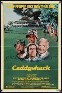 6y123 CADDYSHACK 1sh '80 Chevy Chase, Bill Murray, Rodney Dangerfield, golf comedy classic!
