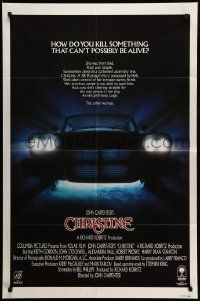 6y143 CHRISTINE 1sh '83 written by Stephen King, directed by John Carpenter, creepy car image