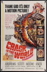 6y159 CRACK IN THE WORLD 1sh '65 atom bomb explodes, thank God it's only a motion picture!