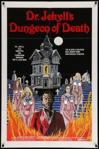 6y198 DR. JEKYLL'S DUNGEON OF DEATH 1sh '82 sexy art, blood & violence will haunt you forever!
