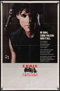 6y210 EDDIE & THE CRUISERS 1sh '83 close up of Michael Pare with microphone, rock 'n' roll!