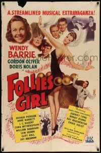 6y250 FOLLIES GIRL 1sh '43 super sexy showgirl Wendy Barrie, streamlined musical extravaganza!