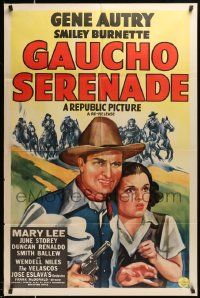 6y267 GAUCHO SERENADE 1sh R44 singing western cowboy Gene Autry!